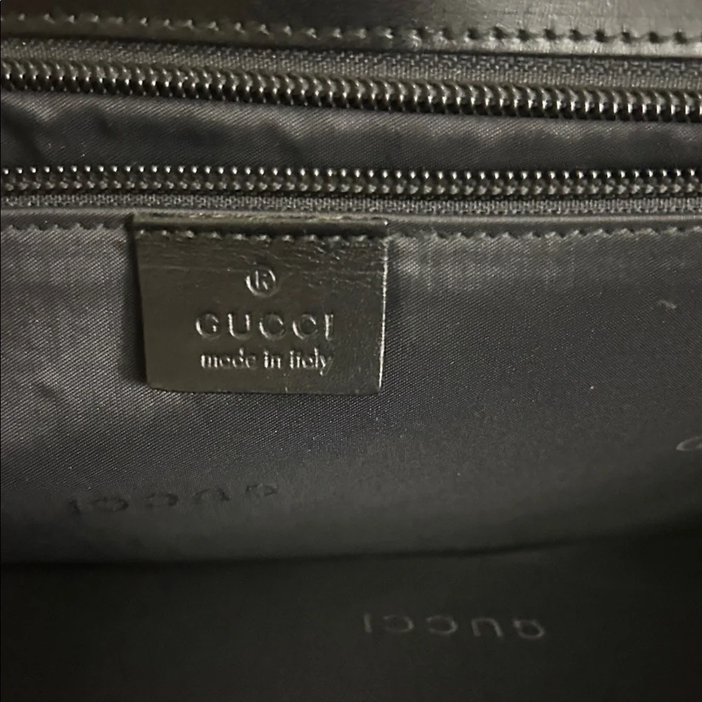 Gucci Black Nylon and Leather Combination Lock Briefcase